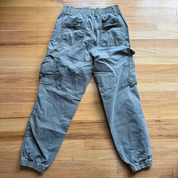 American Eagle Green Stretch Jogger Cargo Pants Elastic Waist Size 8R 90's Y2K - Picture 4 of 6